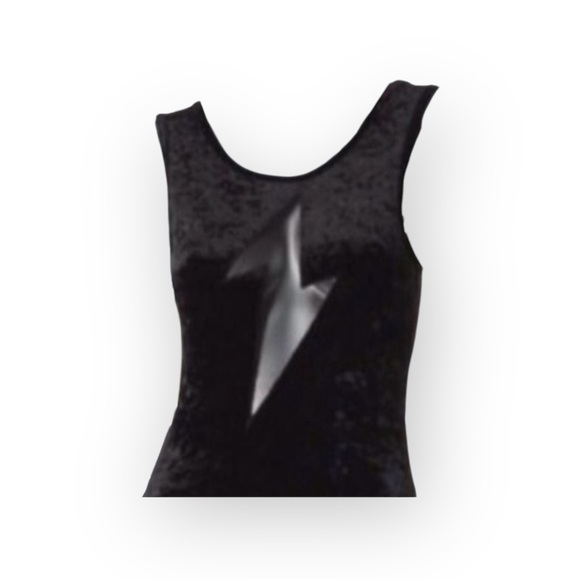 new LF Millau ϟ Cut Out Mesh Bolt Sleeveless Dress ϟ Black Velvet ϟ Small - Picture 3 of 13